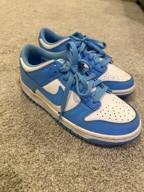 Nike Kids Light Blue and White Low-Top Sneakers